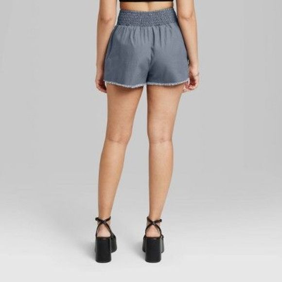 Women's High-Rise Woven Pull-On Shorts - Wild Fable Hematite M - Picture 2 of 2